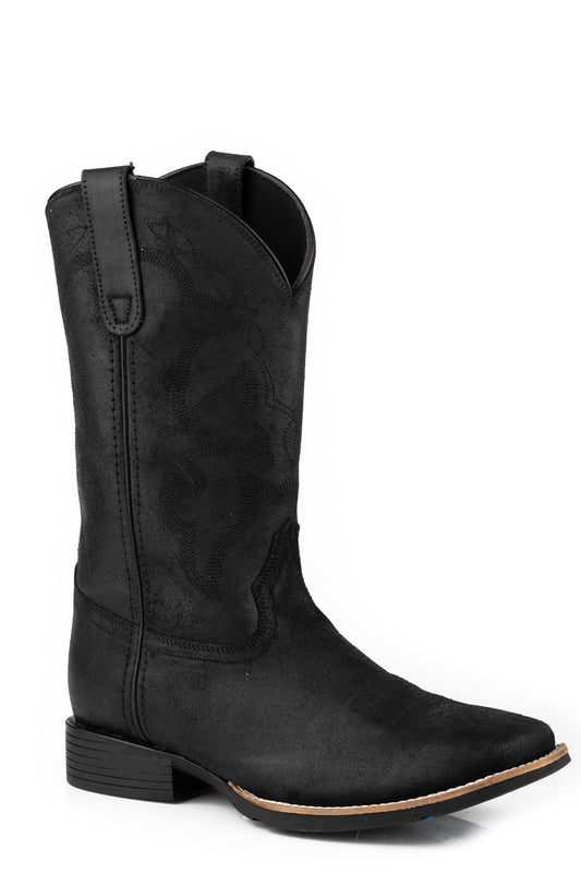 Mens Black Oiled Suede Leather
