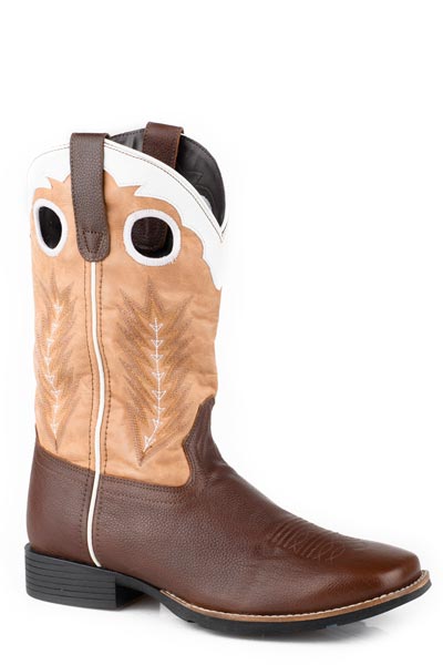 Mens Brown Vamp With Tan Leather Shaft
