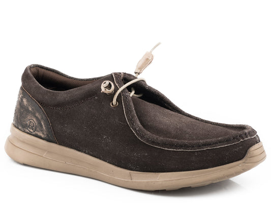 Mens Brown Suede Leather Upper