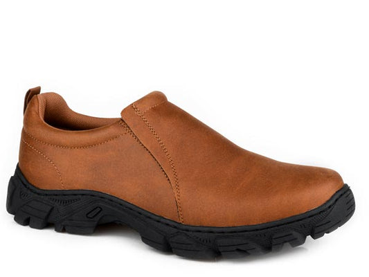 Mens Cognac Vintage Faux Leather