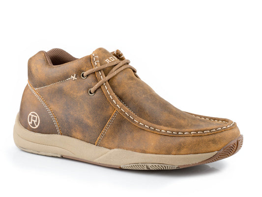 Mens Swifter Sole Chukka Tan Distressed Leather