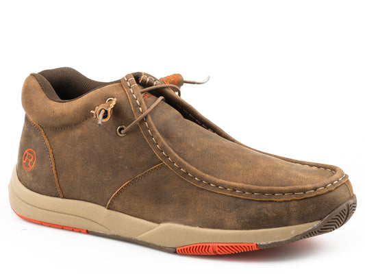Mens Tan Distressed Leather