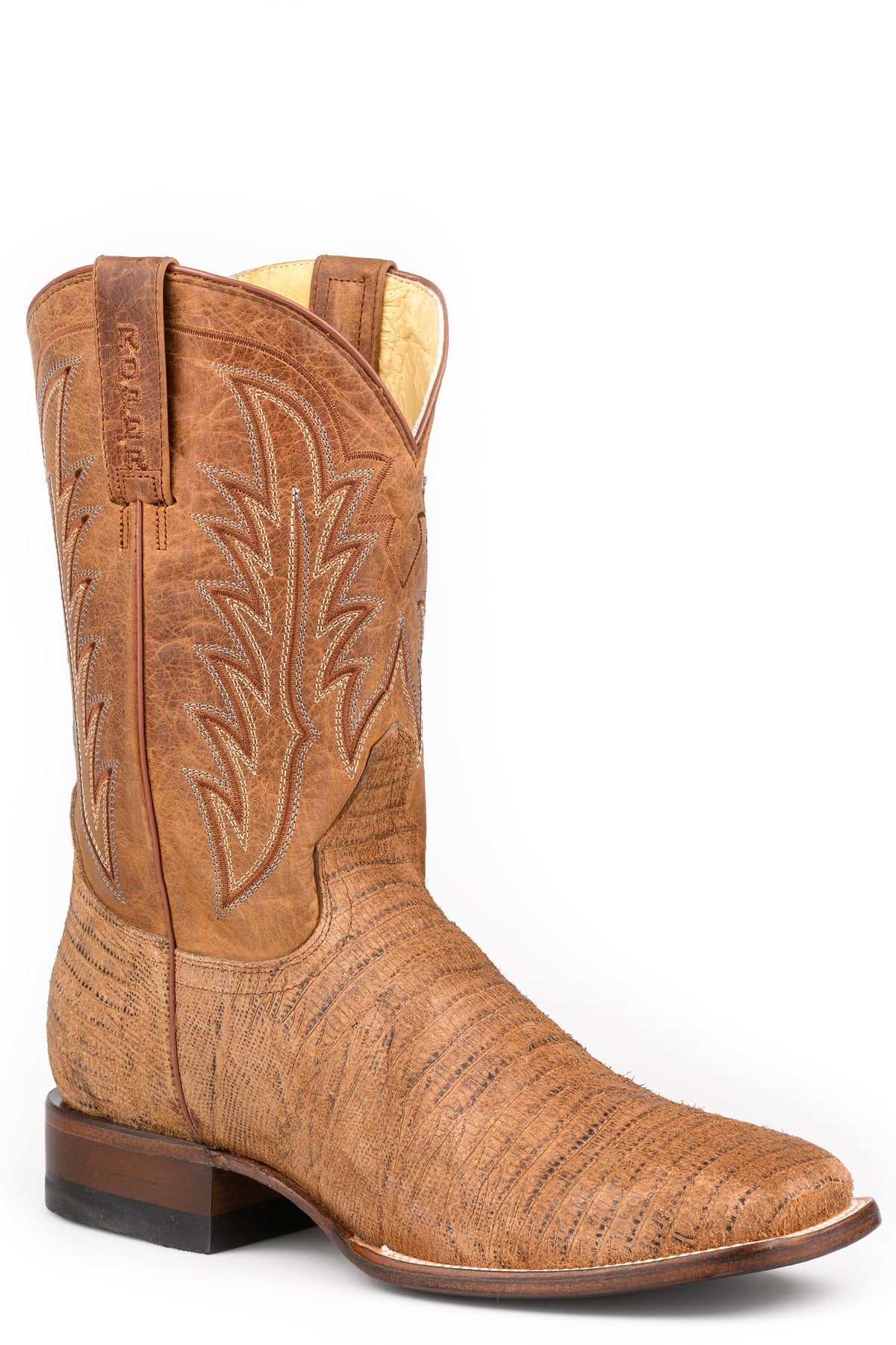 Mens Roper Burnish Tan Leather Leapin Lizards Boots