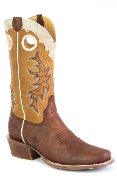 Mens Burnish Brown Leather Vamp