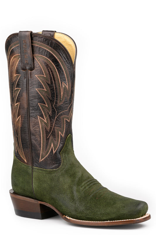 Mens Roper Marbeled Brown Leathr Drover Boots