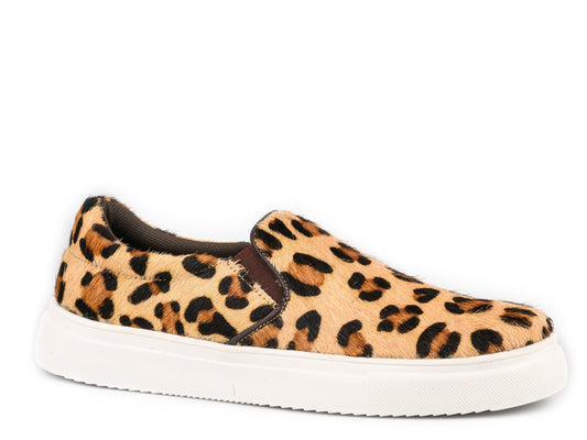 Womens Roper Twin Gore Slip On Athletic Nora Leopard Shoes