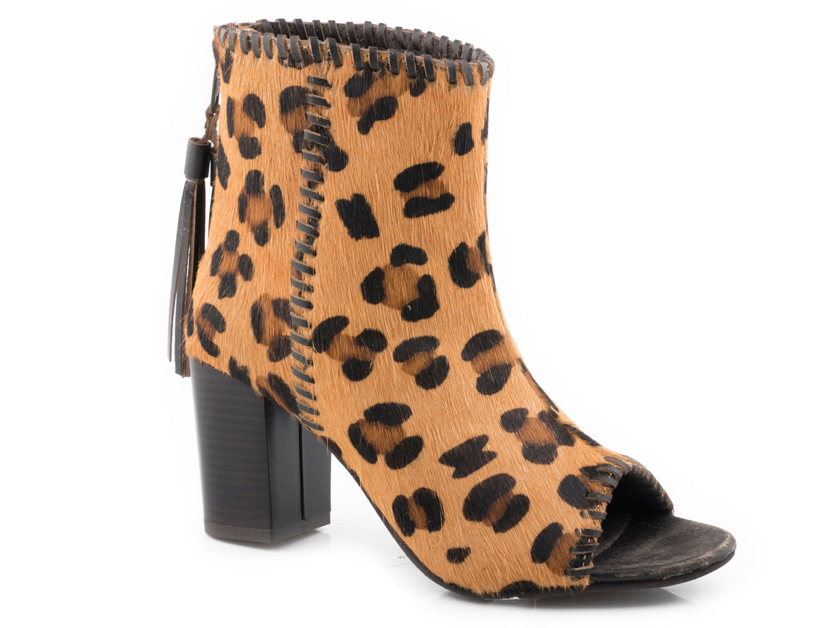 Womens Leopard Hair On Hide Leather Sandal