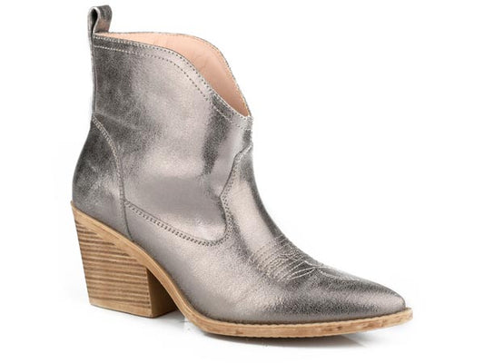 Womens Roper Silver Metallic Faux Leather Adriana Shoes