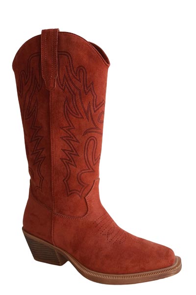 Womens Cognac Faux Suede Upper