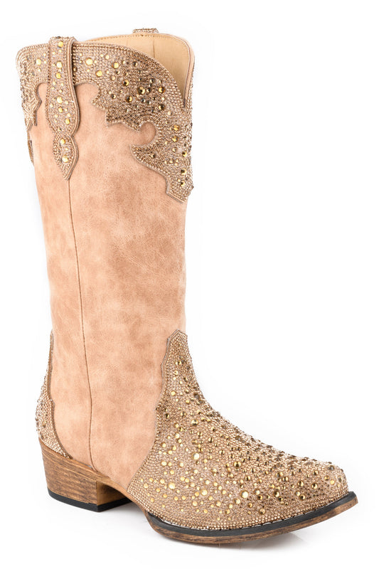 Womens Beige Faux Leather