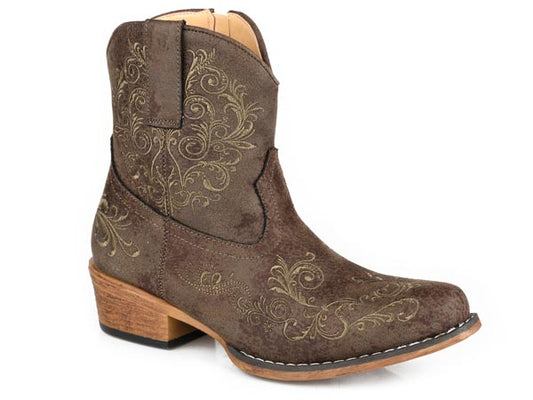 Womens Roper Dark Brown Vintage Faux Leather Sashay Boots