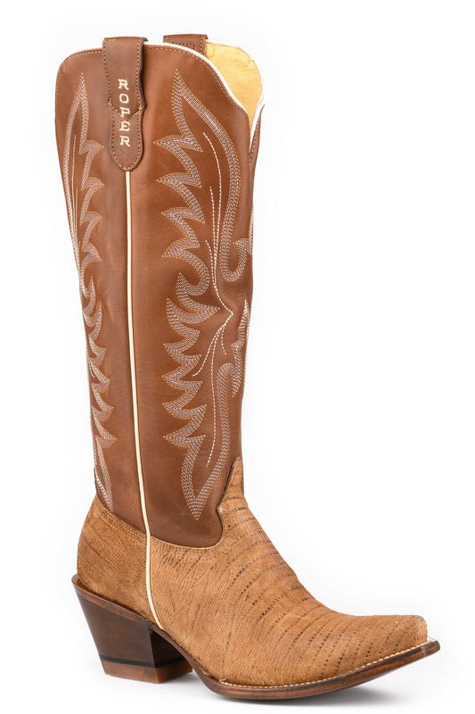 Womens Roper Burnish Brown Leather Layla Boots