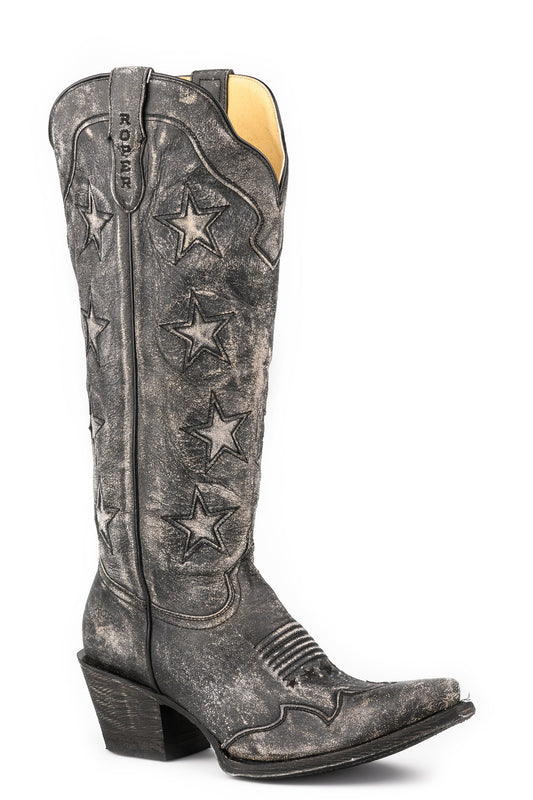 Womens Roper Stars Design Vintage Boots