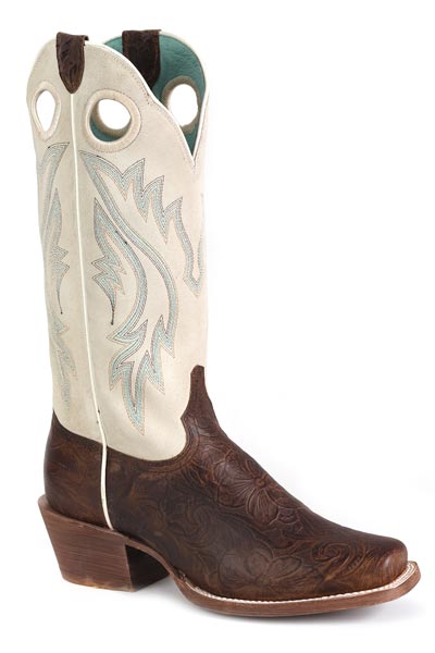 Womens Embossed Brown Handtool Vamp