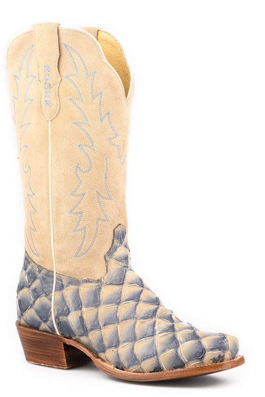 Womens Roper Light Tan Suede Leather Faith Boots