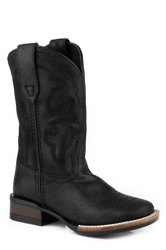Big Boys Black Oiled Suede Leather