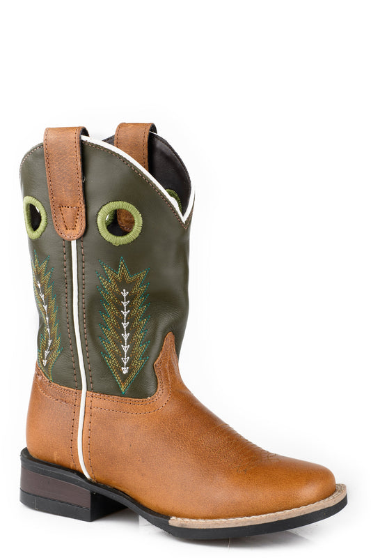 Big Kids Boys Tan Vamp With Green Leather Shaft