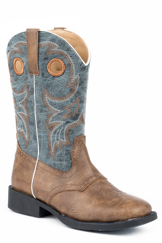 Big Boys Distressed Brown With Saddle Vamp