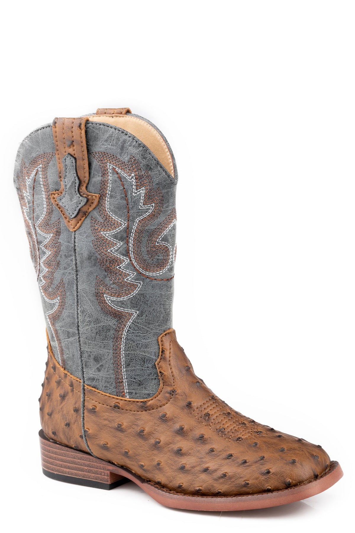 Big Boys Brown Ostrich Vamp