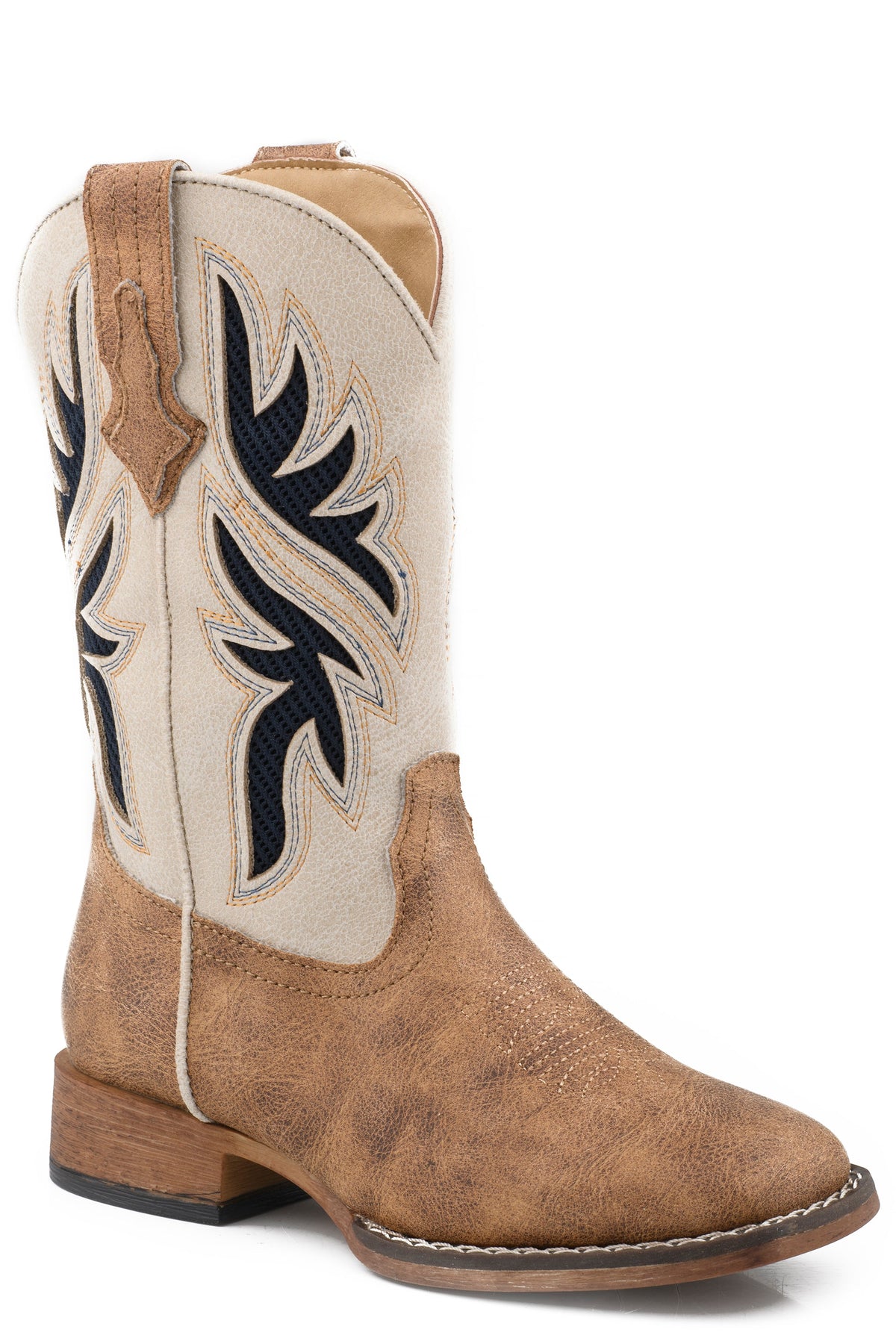 Big Kids Boys Roper Navy Mesh Western Draftmaster Boots